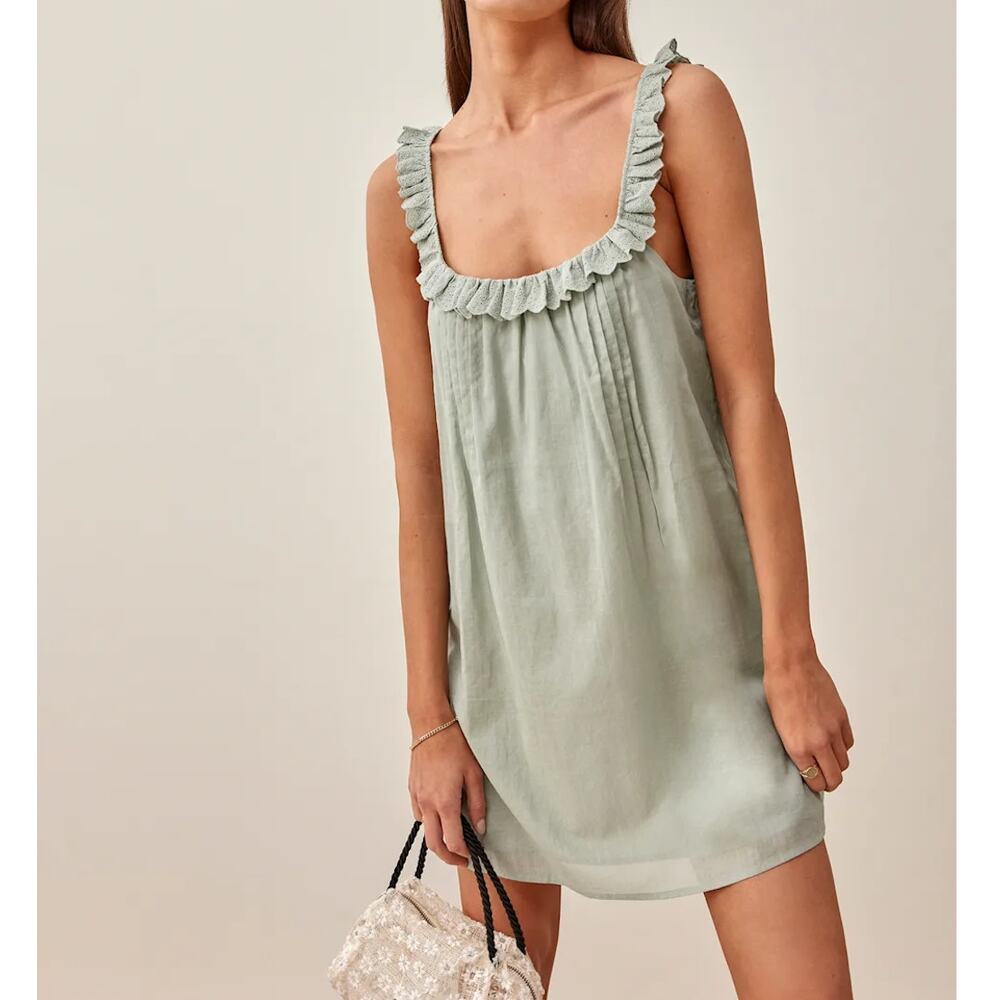 Reformation Tucker Celadon Mini Dress NWT Sz. Small
